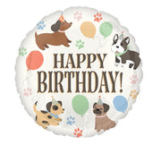 Happy Birthday Puppy Dog Pawsome Balloons with Helium and Weight