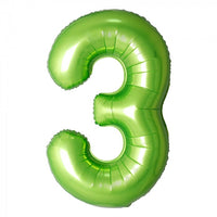 Jumbo Green Number 3 Balloons with Helium and Weight