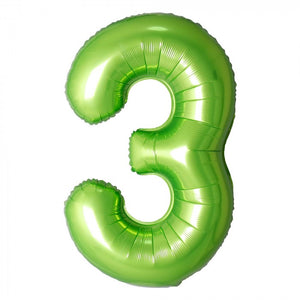 Jumbo Green Number 3 Balloons with Helium and Weight