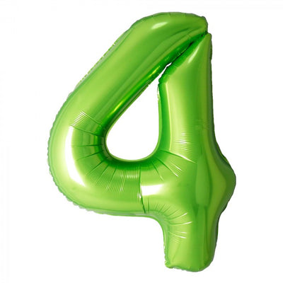 Jumbo Green Number 4 Balloons with Helium and Weight