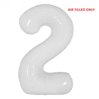 Jumbo White Number 2 Balloons AIR FILLED ONLY