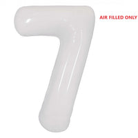 Jumbo White Number 7 Balloons AIR FILLED ONLY