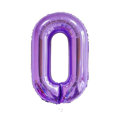 Jumbo Purple Number 0 Balloons with Helium and Weight