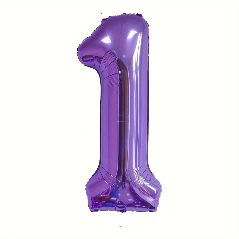 Jumbo Purple Number 1 Balloons with Helium and Weight