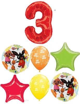 Bing and Friends Pick An Age Red Number Birthday Balloon Bouquet