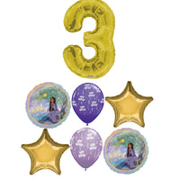 Disney Wish Birthday Gold Number Pick An Age Star Balloon Bouquet