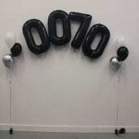 James Bond Birthday Black Number Numbers Age Balloon Arch Bouquet