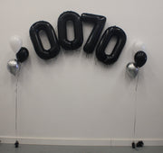 James Bond Birthday Black Number Numbers Age Balloon Arch Bouquet
