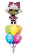 LOL Surprise Diva Doll Birthday Balloon Bouquet with Helium and Weight
