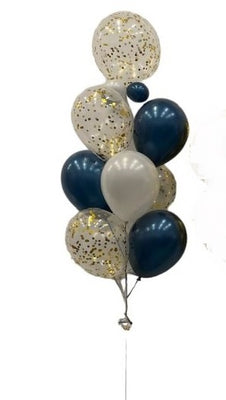 Solid Colour Gold Confetti Balloon Bouquet of 10 with Helium and Weight