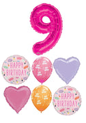 Spa Party Pink Number Pick An Age Birthday Balloon Bouquet