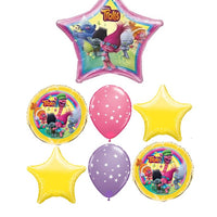 Trolls Poppy Star Birthday Balloon Bouquet with Helium and Weight