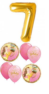 Disney Princess Belle Pink Number Birthday Pick An Age Balloon Bouquet