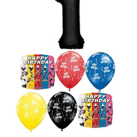 Power Rangers Pick An Age Black Number Birthday Balloons Bouquet