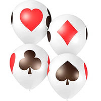 11 inch Casino Cards Suits Balloons with Helium and Hi Float