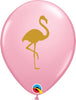 11 inch Gold Pink Flamingo Balloons with Helium and Hi Float