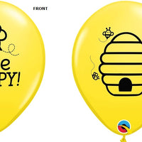 11 inch Bee Happy Helium Balloons with Helium and Hi Float
