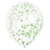 11 inch Light Green Confetti Balloons with Helium and Hi Float