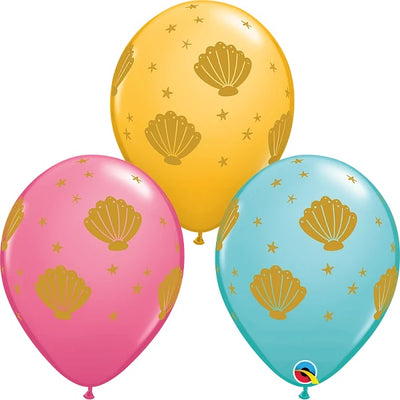 11 inch Seashell Balloon with Helium and Hi Float