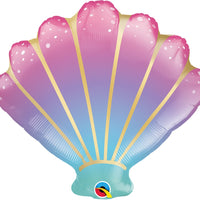 Seashell Shape Ombre Foil Balloon with Helium