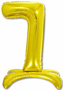 26 inch Standing Gold Number 7 Balloon Stand Up AIR FILLED ONLY