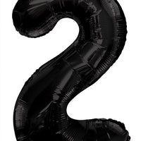 Jumbo Black Number 2 Foil Balloon with Helium Weight