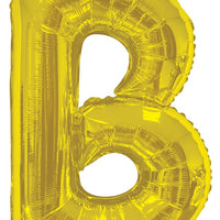Jumbo Gold Letter B Foil Balloon with Helium Weight