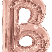 Jumbo Rose Gold Letter B Foil Balloon with Helium Weight