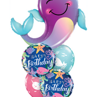 Sea Creatures Narwhal Happy Birthday Balloon Bouquet