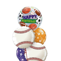 All Sports Baseball Birthday Balloon Bouquet with Helium and Weight