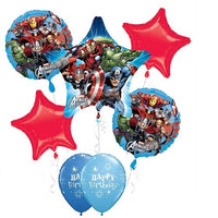 Marvel Avengers Star Birthday Balloon Bouquet with Helium and Weight