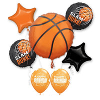 Basketball Birthday Balloons Bouquet with Helium and Weight