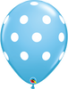 11 inch Big Polka Dots Pale Blue Balloon with Helium and Hi Float