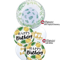 Hawaiian Luau Tropical Pineapple Bubble Birthday Balloon Bouquet