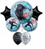 Black Panther Birthday Stars Balloon Bouquet with Helium and Weight
