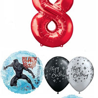 Black Panther Pick An Age Red Number Birthday Balloon Bouquet