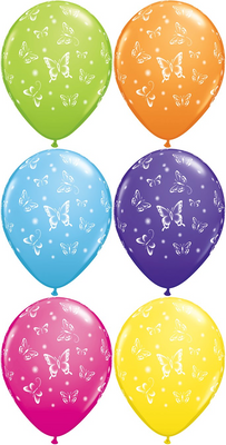 11 inch Butterfly Around Balloons with Helium and Hi Float