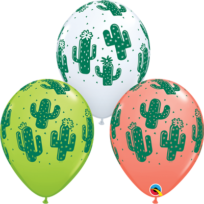 11 inch Cactus Balloons with Helium and Hi Float