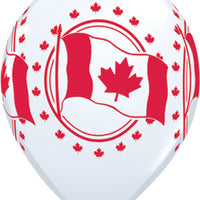 11 inch Canada Day Maple Leaf Flag Balloons with Helium and Hi Float