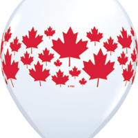 11 inch Canada Day Maple Leaf Around Balloons with Helium and Hi Float