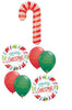 Christmas Candy Cane Balloon Bouquet with Helium and Weight