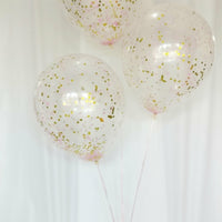 16 inch Confetti Balloon Bouquet of 3 with Helium and Weight