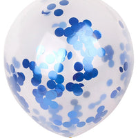 11 inch Dark Blue Confetti Balloons with Helium and Hi Float