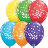 11 inch Confetti Dots Bright Rainbow Balloons with Helium and Hi Float