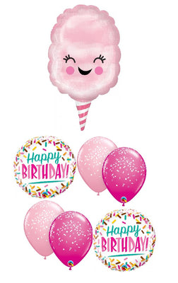 Cotton Candy Sprinkles Birthday Balloons Bouquet