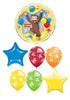 Curious George Birthday Balloon Bouquet with Helium Weight