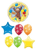 Curious George Birthday Balloon Bouquet with Helium Weight