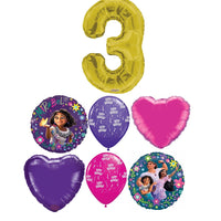 Encanto Birthday Hearts Pick An Age Gold Number Balloons Bouquet