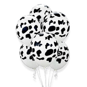 Farm Animals Cowhide Balloon Bouquet 7 with Helium and Weight