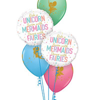 Fairy Mermaids Unicorns Balloon Bouquet of 7